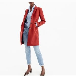 J. Crew Parke Top Coat Wool Dark Cognac